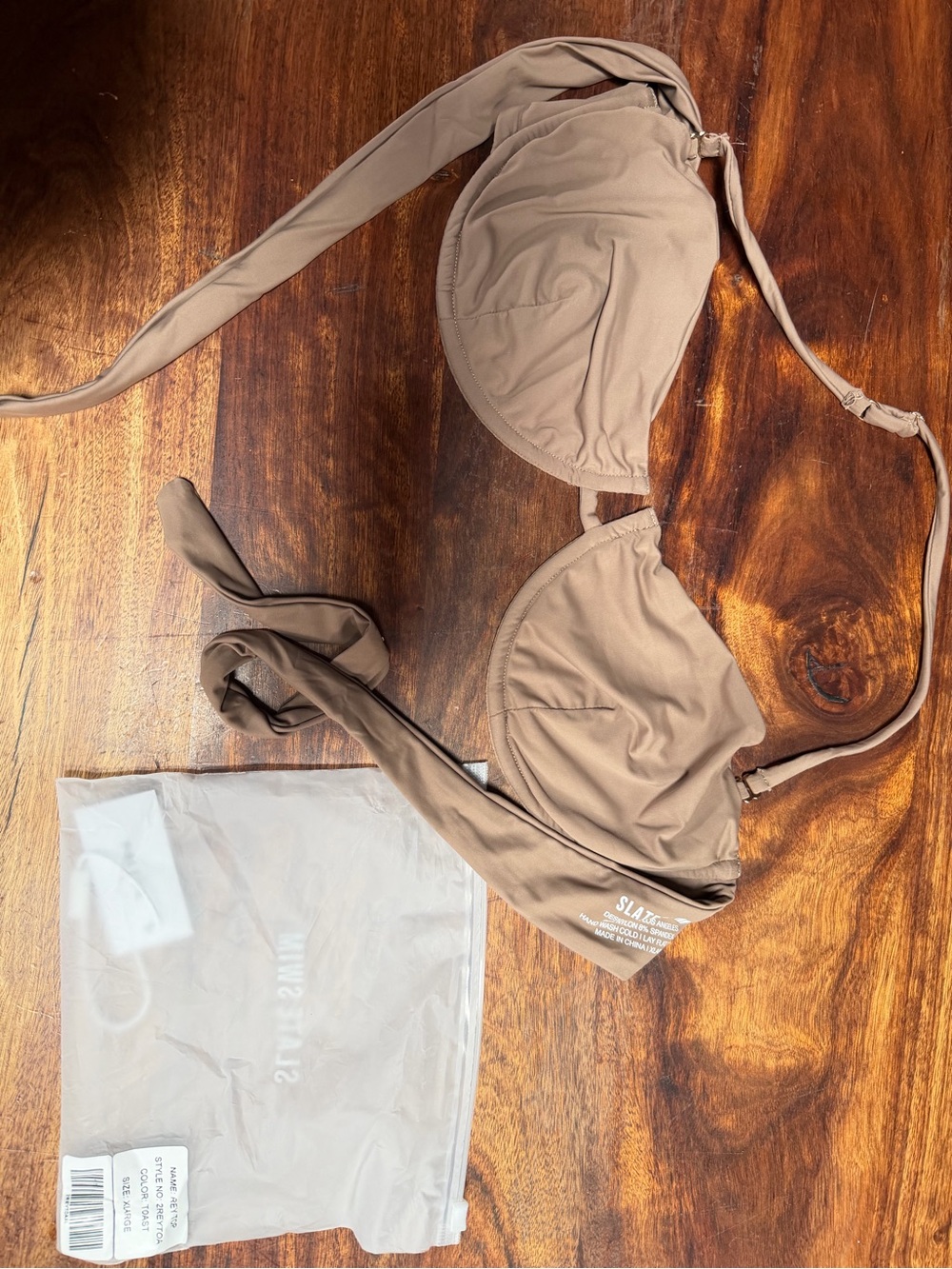 Underwire Bikini Top in Taupe – Supportive Everyday Swim Bra